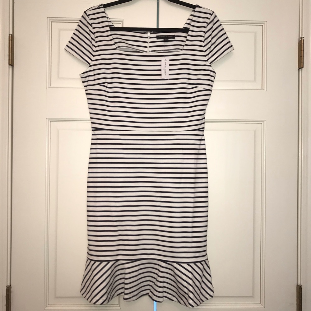 Banana Republic Short Sleeve Stripe Dress 8